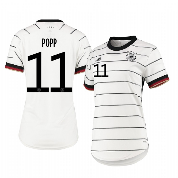 Women's Germany Alexandra Popp White Home Short Sleeve Jersey 2020-21