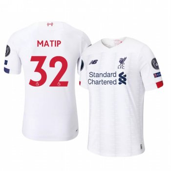 Joel Matip Liverpool 2020 UEFA Champion League Away Men's White Short Sleeve Jersey