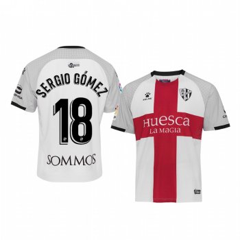 Sergio Gomez SD Huesca Away White Short Sleeve Jersey