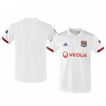 Olympique Lyonnais 2020 UEFA Champion League Home Men's White Short Sleeve Jersey