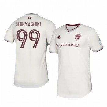 Colorado Rapids Andre Shinyashiki Away Men's Authentic Short Sleeve White Jersey 2020