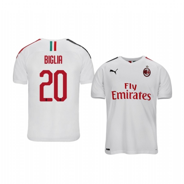 Youth Lucas Biglia AC Milan 19-20 Away Short Sleeve Jersey