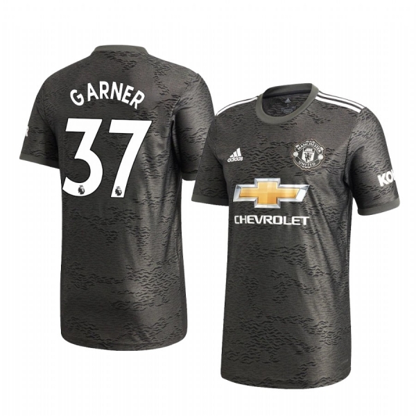 James Garner Manchester United 2020-21 Away Men's Black Short Sleeve Jersey