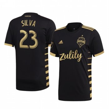 Luis Silva Seattle Sounders FC 2019 MLS Cup Champions Black Short Sleeve Jersey