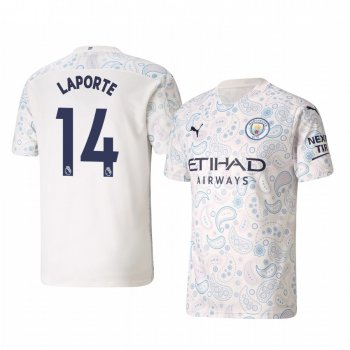 Aymeric Laporte Manchester City 2020-21 Third Men's White Short Sleeve Jersey