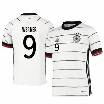 Youth Germany Timo Werner White Home Short Sleeve Jersey 2020-21