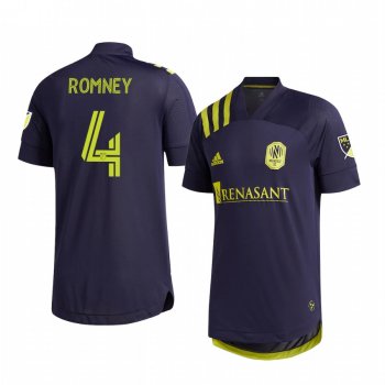 Nashville SC David Romney Away Men's Authentic Short Sleeve Jersey 2020