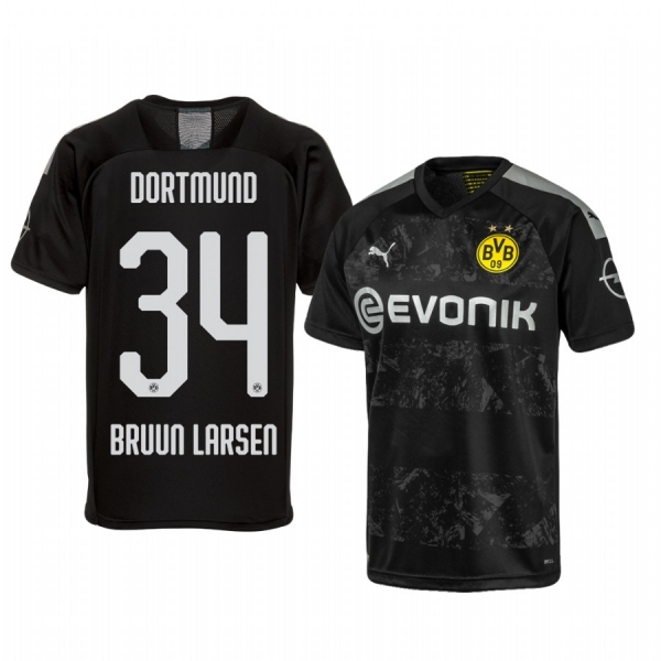 Borussia Dortmund Jacob Bruun Larsen Black Away Jersey 19-20 Men's