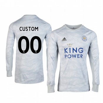 19-20 Leicester City Custom Grey Goalkeeper Long Sleeve Jersey Men's