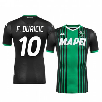 Filip Duricic U.S. Sassuolo Calcio 2019-20 Black Home Men's Short Sleeve Jersey