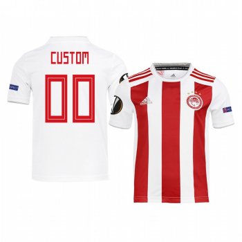 Youth Custom Olympiacos Piraeus UEFA Europa League Home Youth White Short Sleeve Jersey