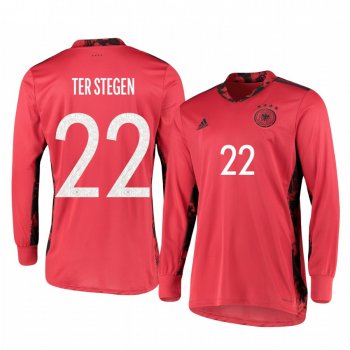 2020 Germany Marc-André ter Stegen Red UEFA Euro Goalkeeper Jersey Men's