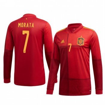 Alvaro Morata Spain 2020 Red Home Replica Jersey Men's