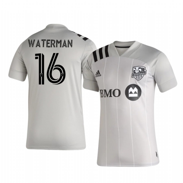 Joel Waterman Montreal Impact 2020-21 Away Replica Short Sleeve Gray Jersey