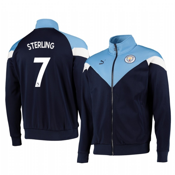 Raheem Sterling Manchester City Navy Iconic MCS Track Full-Zip Jacket