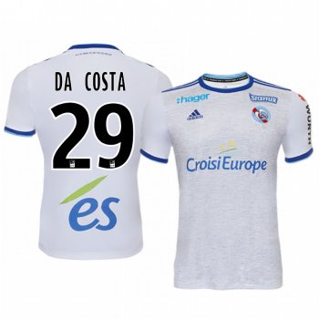 Nuno da Costa Strasbourg 19-20 White Away Replica Jersey Men's