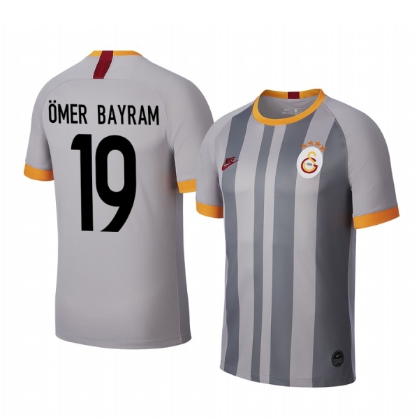 Omer Bayram Galatasaray 19-20 Gray Third Men's Short Sleeve Jersey