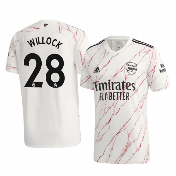 Joe Willock Arsenal 2020-21 Away Men's White Short Sleeve Jersey