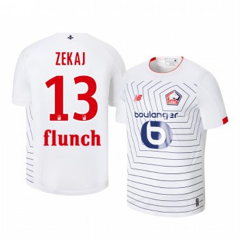 Arton Zekaj Lille OSC 19-20 Third Men's White Short Sleeve Jersey