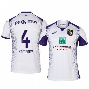 Vincent Kompany Anderlecht 19-20 Away Men's White Short Sleeve Jersey