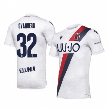 Bologna Mattias Svanberg Men's White Away Short Sleeve Jersey 19-20