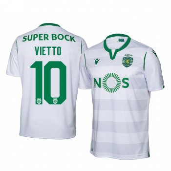 Luciano Vietto Sporting Lisbon 19-20 Third Men's White Short Sleeve Jersey