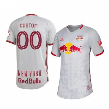 Custom New York Red Bulls White 2020 Primary Men's Authentic Short Sleeve Jersey