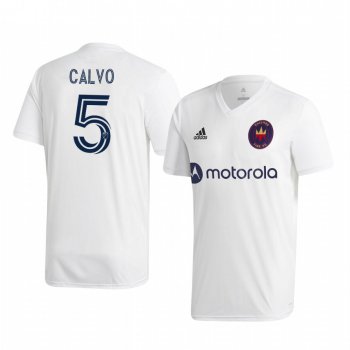 Francisco Calvo Chicago Fire 2020-21 Away Men's White Short Sleeve Jersey