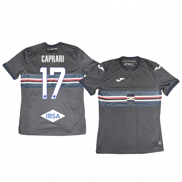 Gianluca Caprari Sampdoria 19-20 Third Men's Black Short Sleeve Jersey