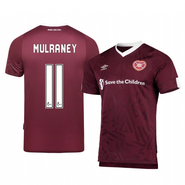 Heart of Midlothian Jake Mulraney Men's 19-20 Home Replica Short Sleeve Jersey