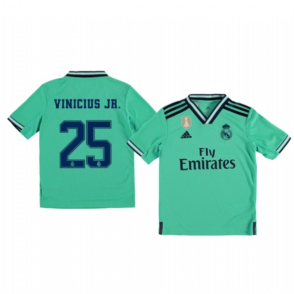 Youth Vinicius Junior Real Madrid 19-20 Third Green Alternate Short Sleeve Jersey