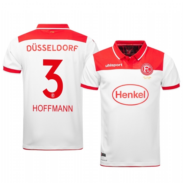 Andre Hoffmann Fortuna Düsseldorf 19-20 White Home Men's Short Sleeve Jersey