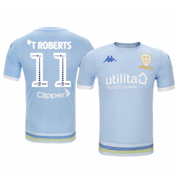 Youth Leeds United Tyler Roberts Light Blue Third Short Sleeve Jersey 19-20