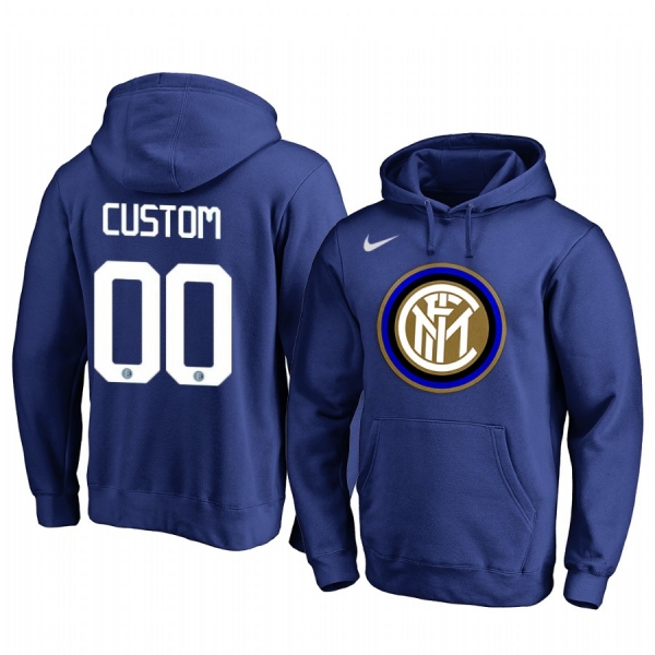 Custom Internazionale Milano Team Logo Royal Iconic Pullover Hoodie