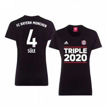 Women's Bayern Munich Black Triple 2020 Short Sleeve T-Shirt