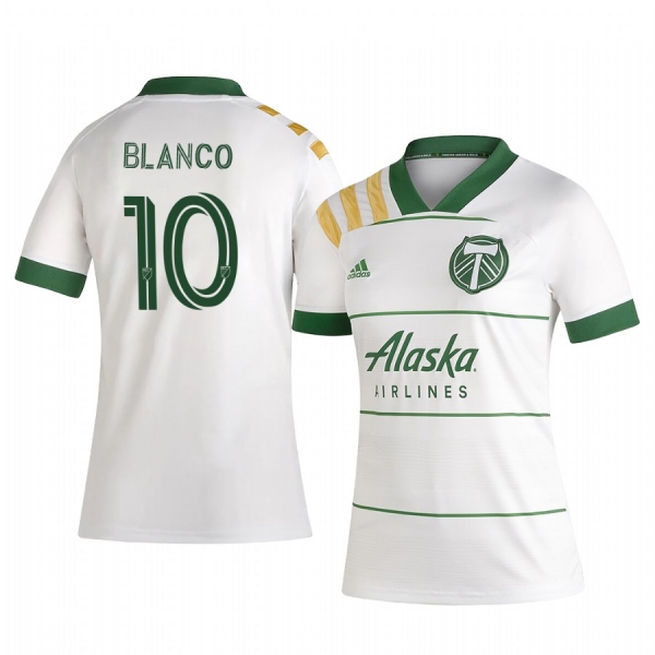 Women's Portland Timbers Sebastian Blanco White Secondary Short Sleeve Jersey 2020