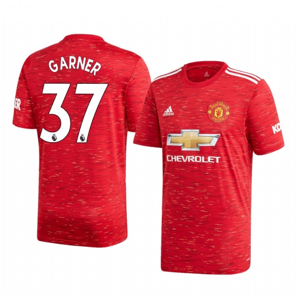 James Garner Manchester United 2020 Home Men's Red Short Sleeve Jersey