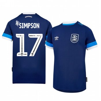 Huddersfield Town Danny Simpson 19-20 Away Men's Navy Short Sleeve Jersey