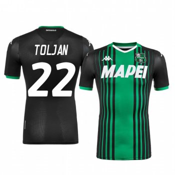 Jeremy Toljan U.S. Sassuolo Calcio 2019-20 Black Home Men's Short Sleeve Jersey