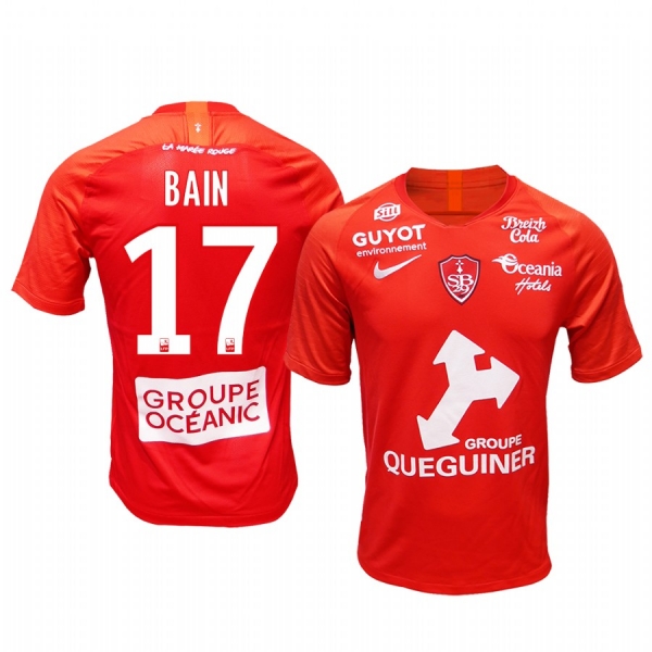 Men's Stade Brestois 29 Denys Bain Home Jersey 19-20