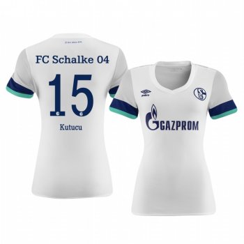 Women's Schalke 04 Ahmed Kutucu White Away Jersey 19-20