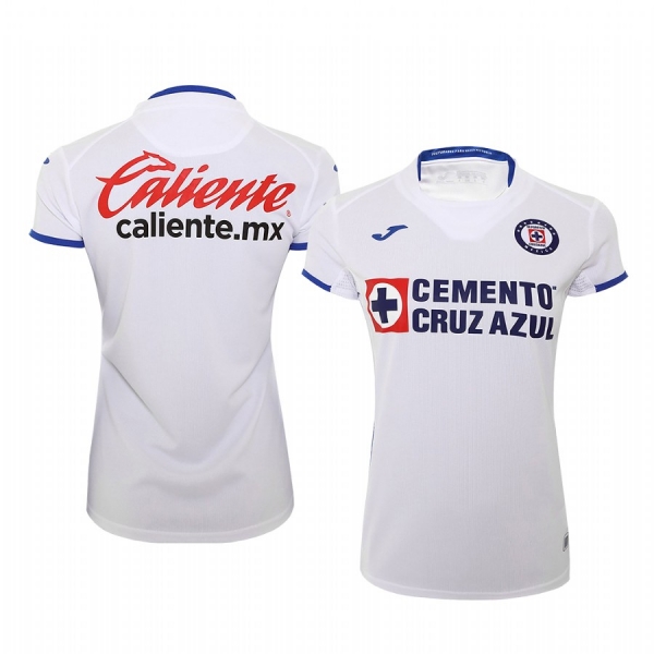 Women's Cruz Azul 19-20 White Away Short Sleeve Jersey