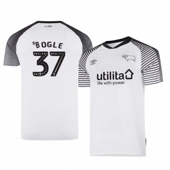 Youth Jayden Bogle Derby County 19-20 Home White Official Short Sleeve Jersey