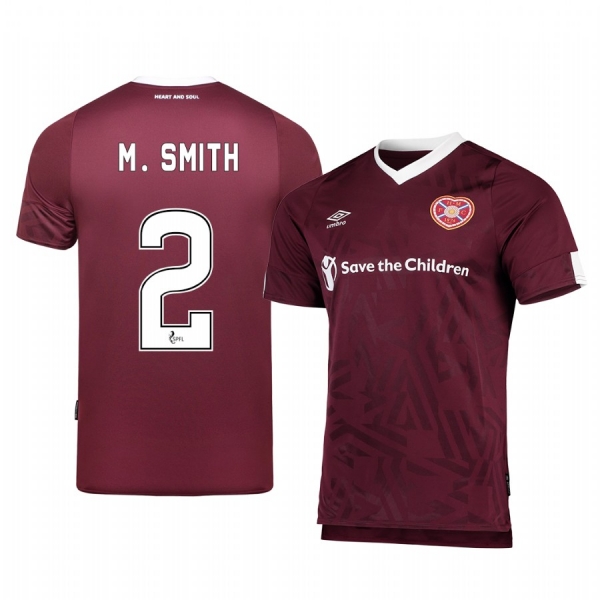 Heart of Midlothian Michael Smith Men's 19-20 Home Replica Short Sleeve Jersey