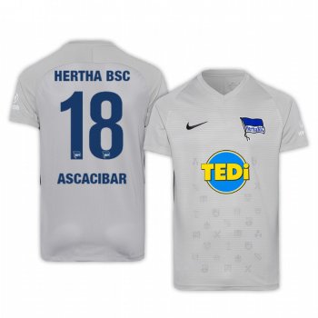 Santiago Ascacibar Hertha BSC 19-20 Third Men's Grey Short Sleeve Jersey