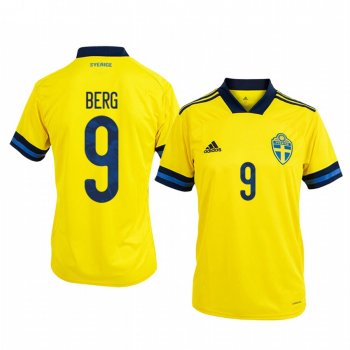 Sweden Marcus Berg Men's 2020 Home Authentic Short Sleeve Jersey