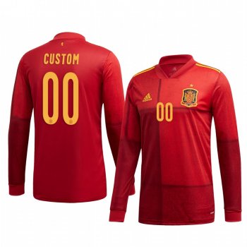 Custom Spain 2020 Red Home Replica Jersey Men's