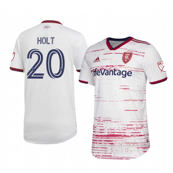 Erik Holt Real Salt Lake 2020 Away Authentic Short Sleeve White Jersey