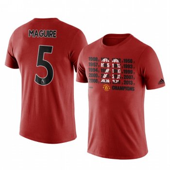 Men's Harry Maguire Manchester United Champions Short Sleeve T-shirt