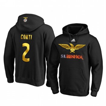 German Conti Benfica Black Gold Logo Pullover Hoodie